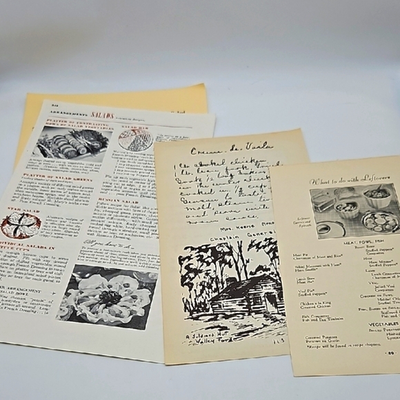 18 Vintage Cookbook Recipe Pages for Home Kitchen - Picture 6 of 8